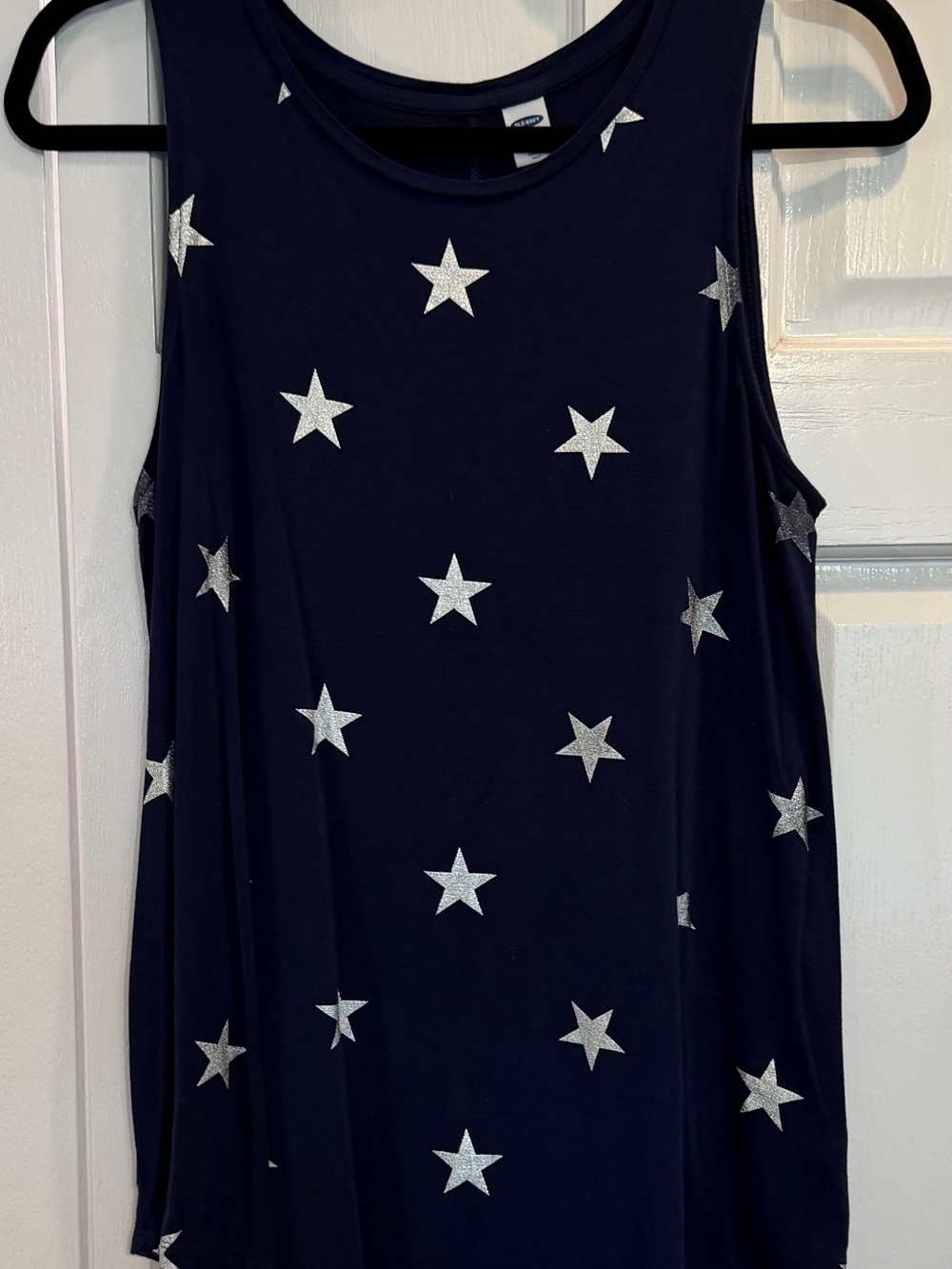 Women’s 4th of July Sleeveless Shirt Old Navy Navy Navy Tank w/Silver Star Print